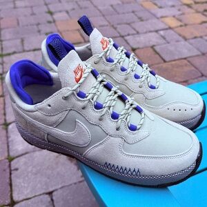 WOMENS NIKE AIR FORCE 1 WILD OLIVE AURA/ RACER BLUE FB2348-301 US SIZE 10 (NWOT)